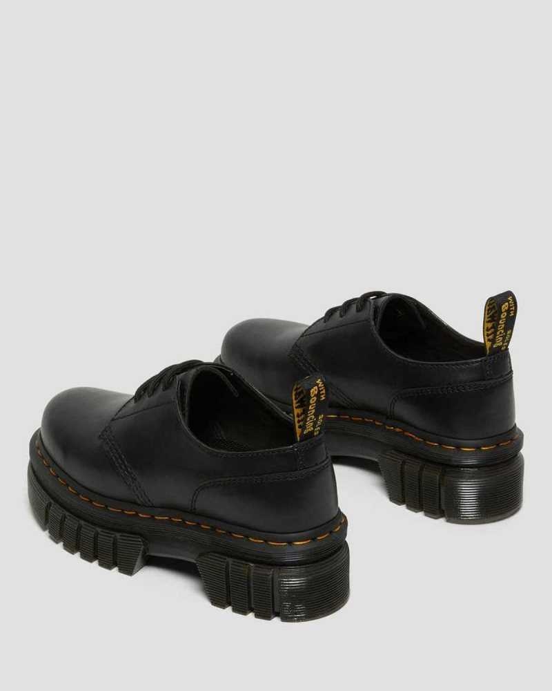 Black Dr. Martens Audrick Nappa Leather Platform Shoes | CIWLD6731