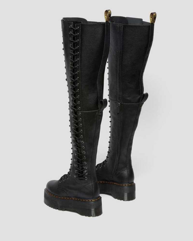 Black Dr. Martens Azreya Max Leather 26-Eye Platform Boots | NKCWQ8910