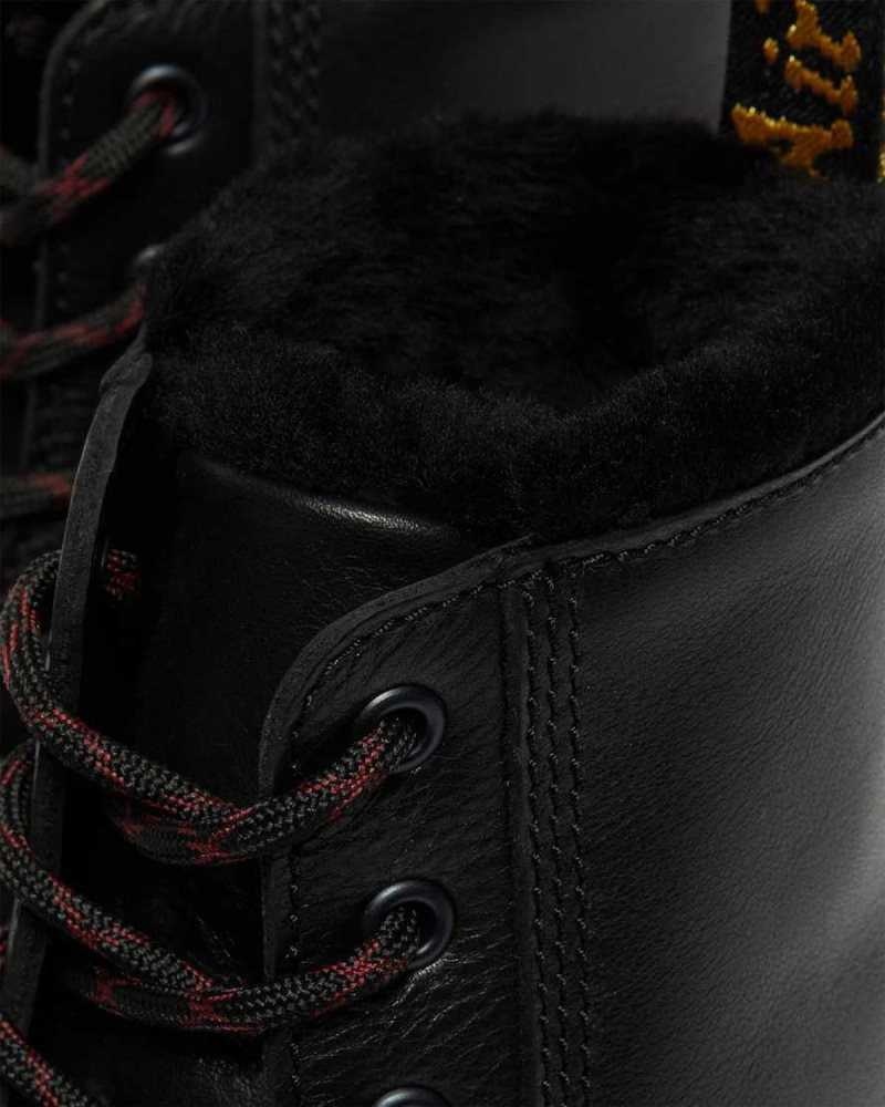 Black Dr. Martens Barton Shearling Lined Leather Boots | HOQJK3904