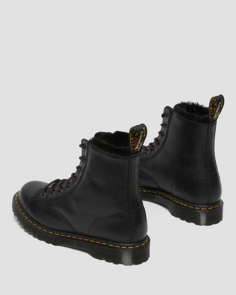 Black Dr. Martens Barton Shearling Lined Leather Boots | HOQJK3904