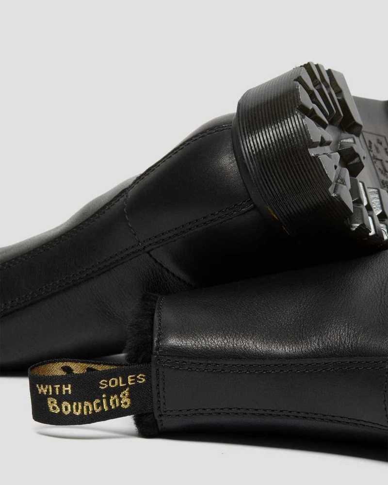 Black Dr. Martens Barton Shearling Lined Leather Boots | HOQJK3904