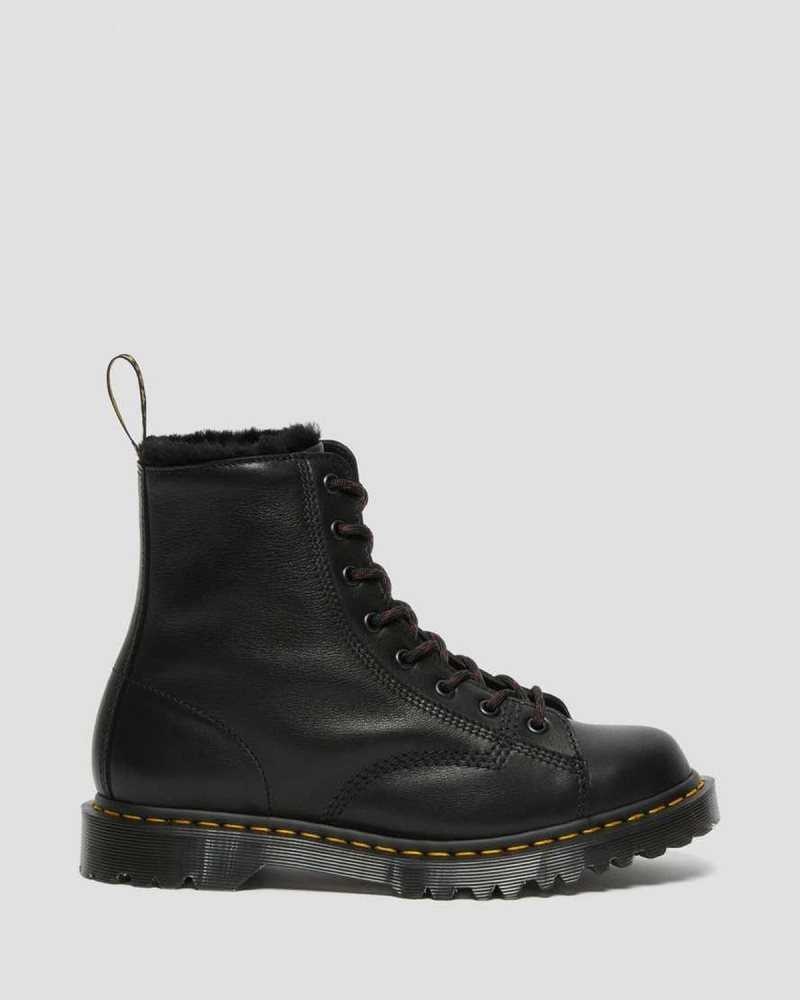 Black Dr. Martens Barton Shearling Lined Leather Boots | SFKAW9760