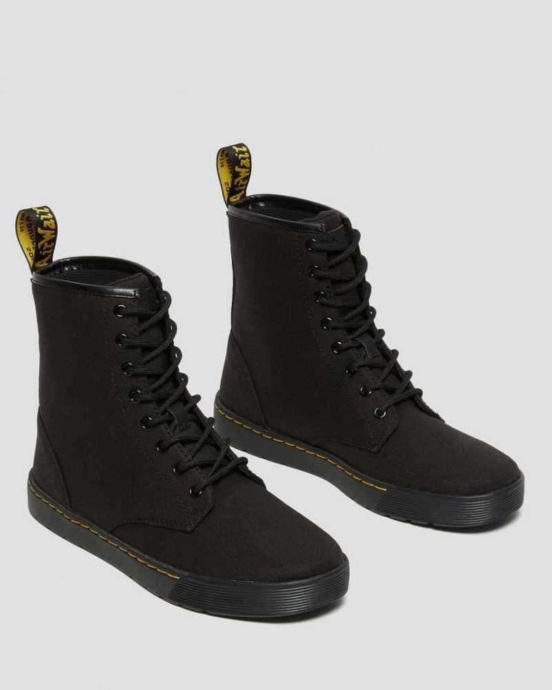 Black Dr. Martens Cairo Canvas Lace Up Boots | EVSHT2609