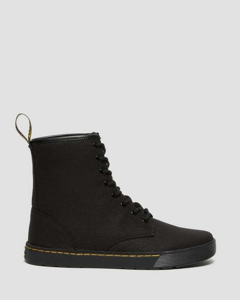 Black Dr. Martens Cairo Canvas Lace Up Boots | EVSHT2609