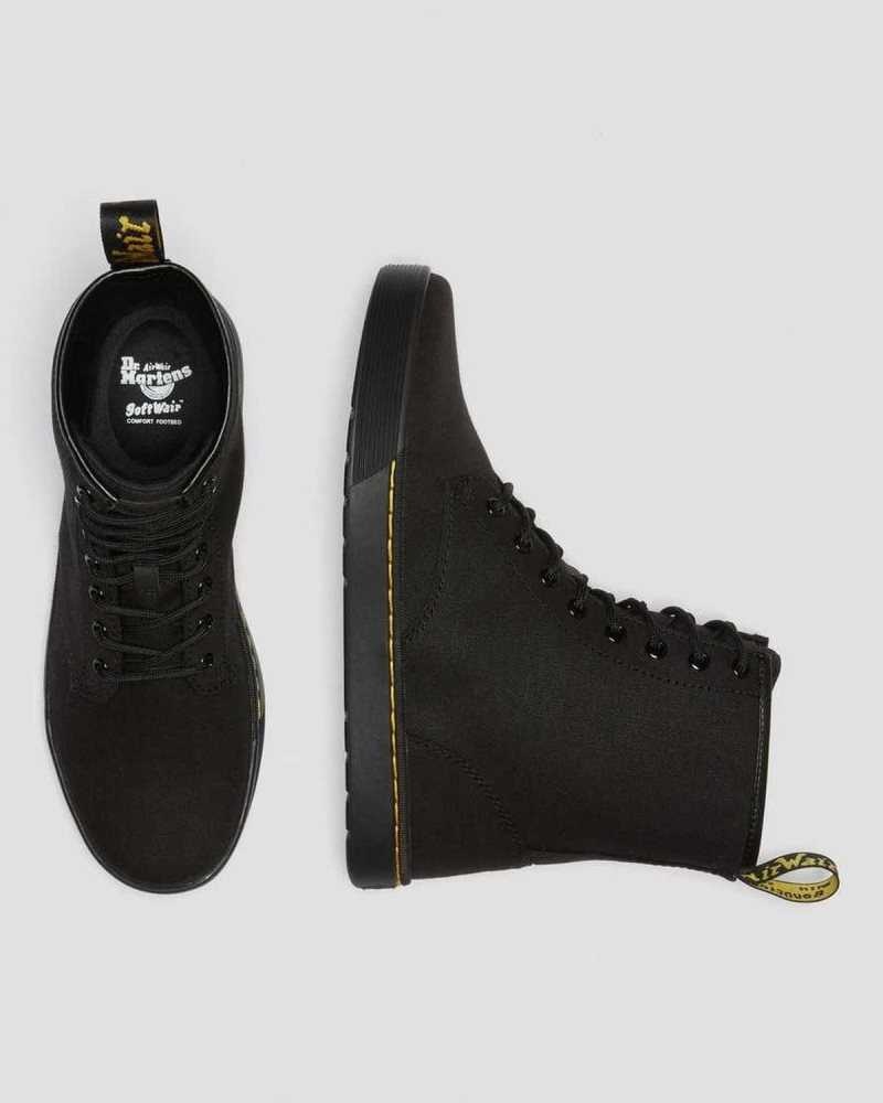 Black Dr. Martens Cairo Canvas Lace Up Boots | EVSHT2609