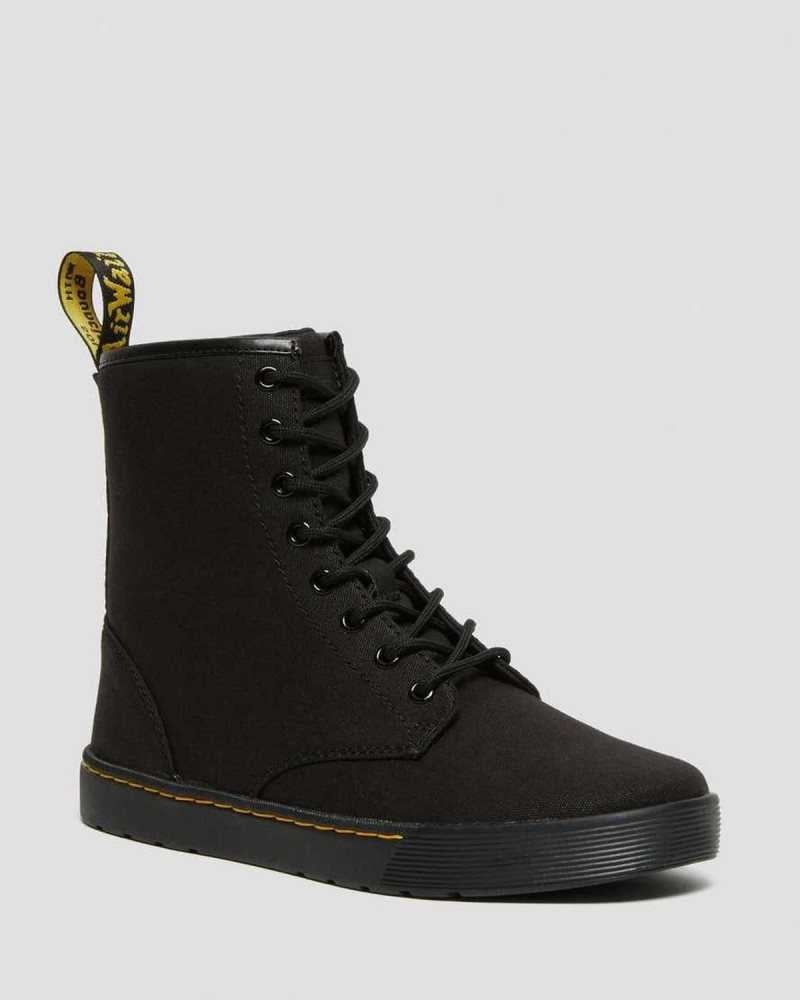 Black Dr. Martens Cairo Canvas Lace Up Boots | EVSHT2609