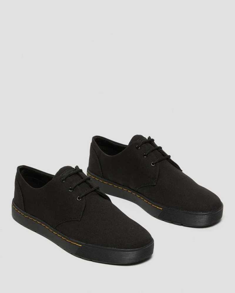 Black Dr. Martens Cairo Low Canvas Shoes | GSLTW2043