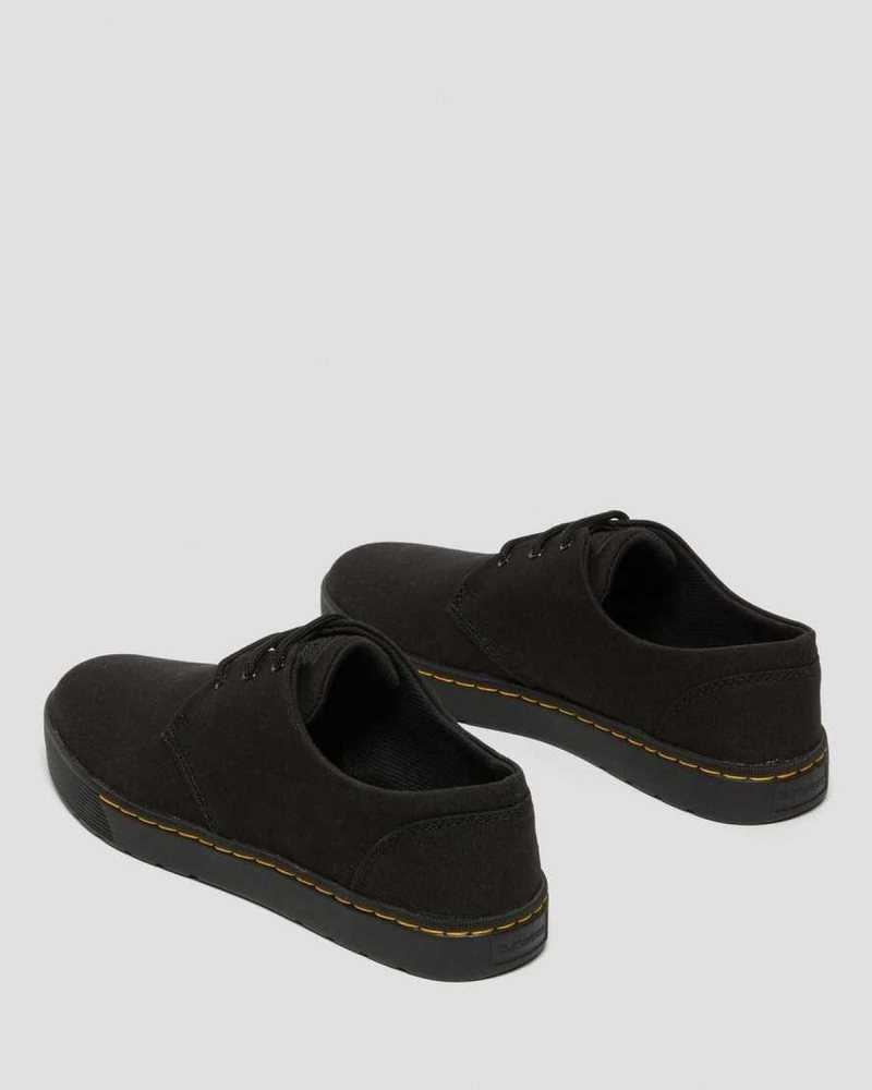 Black Dr. Martens Cairo Low Canvas Shoes | GSLTW2043