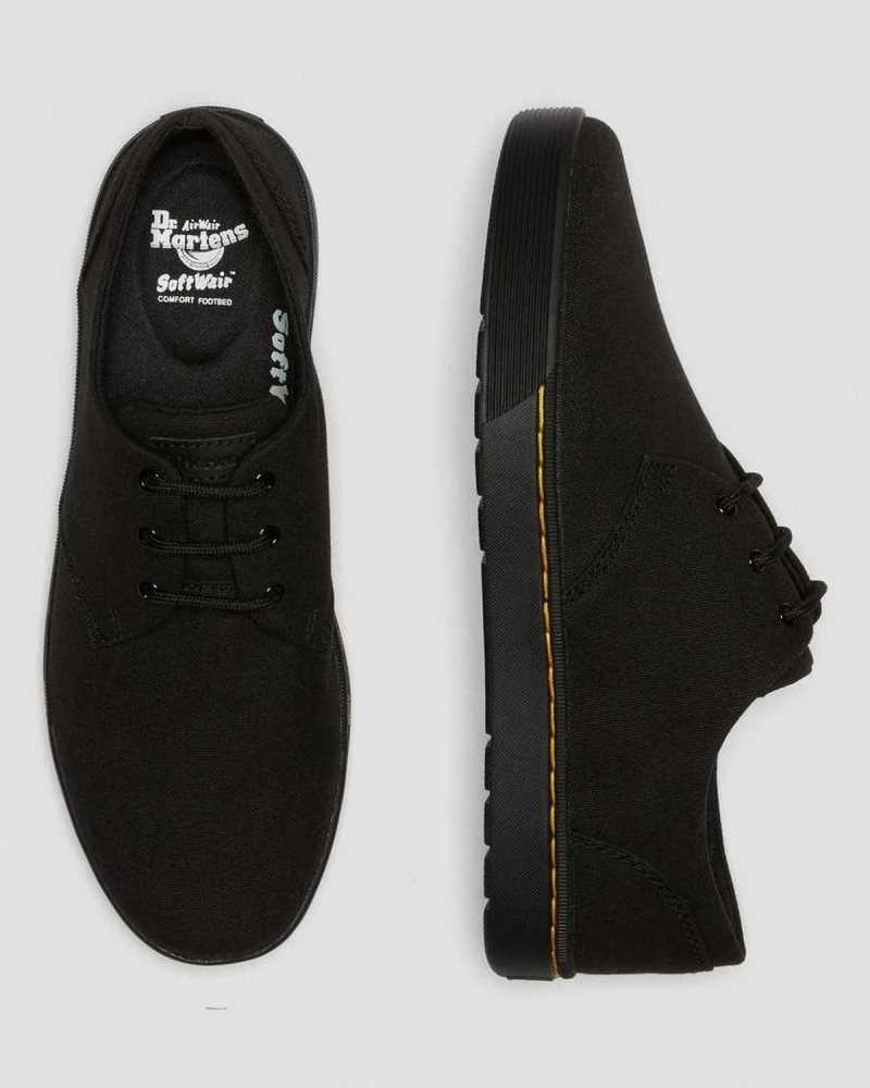 Black Dr. Martens Cairo Low Canvas Shoes | GSLTW2043