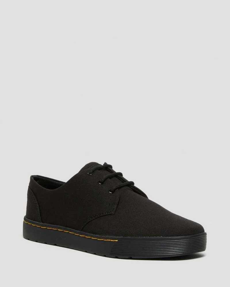 Black Dr. Martens Cairo Low Canvas Shoes | GSLTW2043