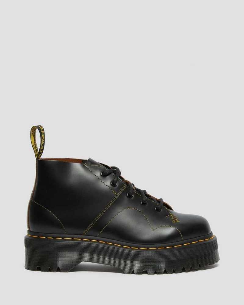 Black Dr. Martens Church Platform Monkey Boots | QBJHG7308