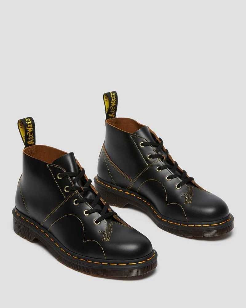 Black Dr. Martens Church Vintage Monkey Boots | CSYDN1679