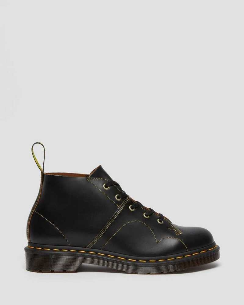 Black Dr. Martens Church Vintage Monkey Boots | CSYDN1679