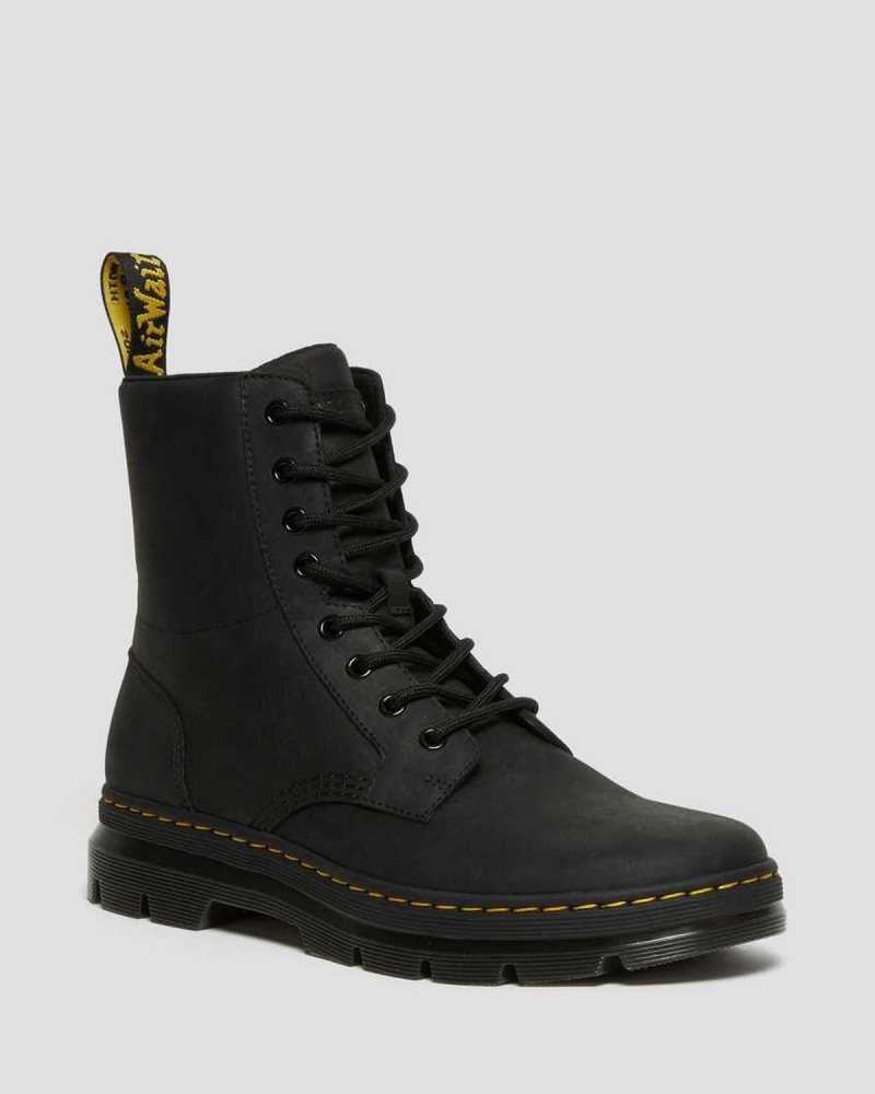 Black Dr. Martens Combs Leather Casual Boots | RKDPA2650