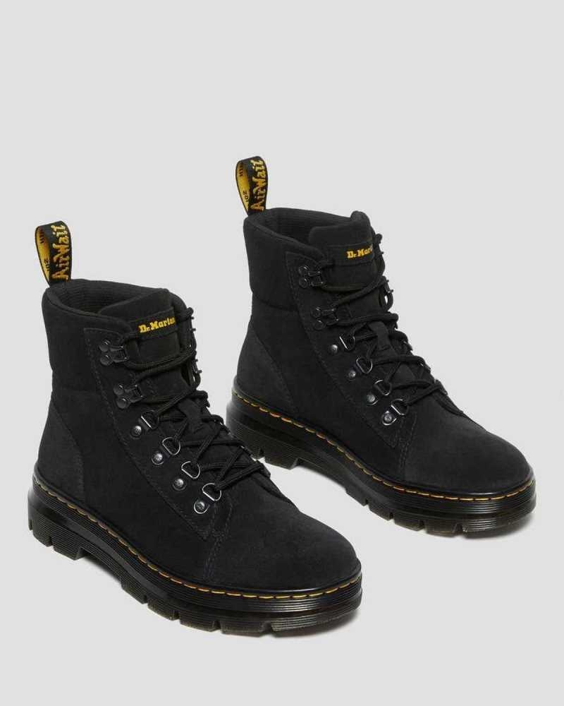 Black Dr. Martens Combs Suede Casual Boots | VPWAC8192