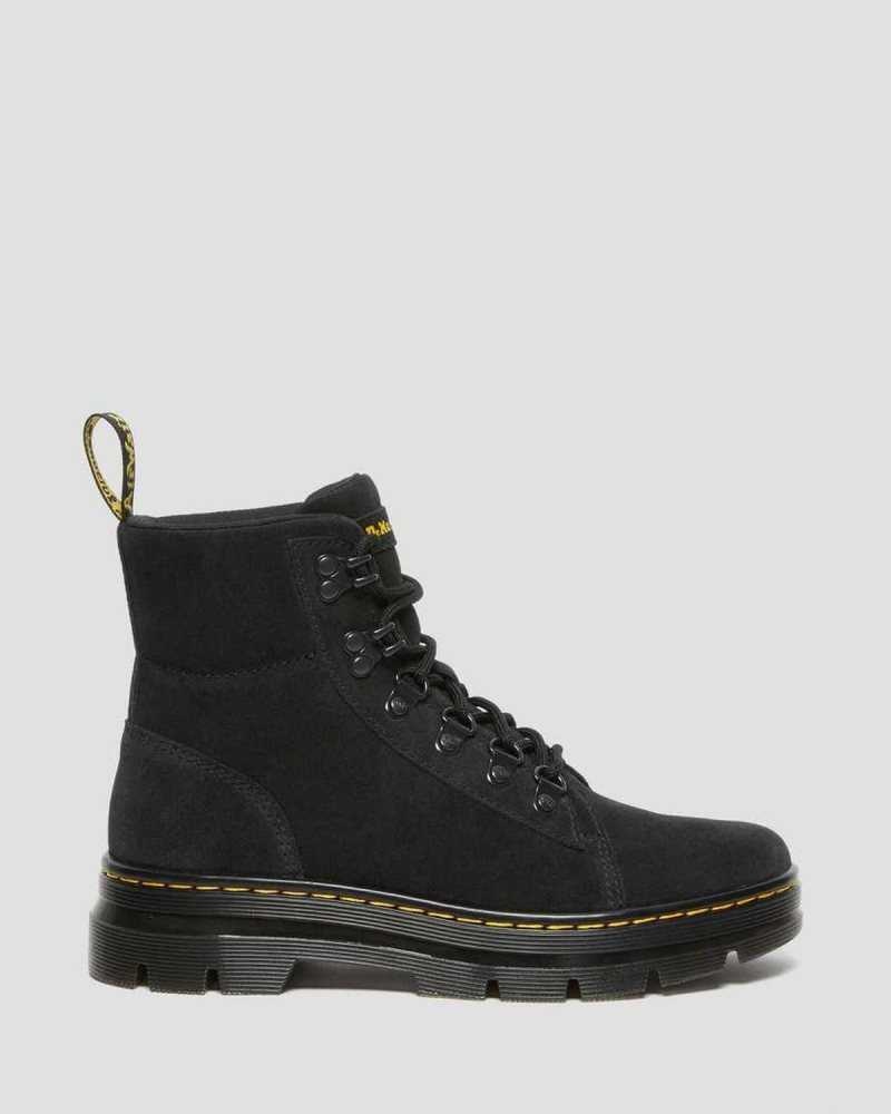 Black Dr. Martens Combs Suede Casual Boots | VPWAC8192