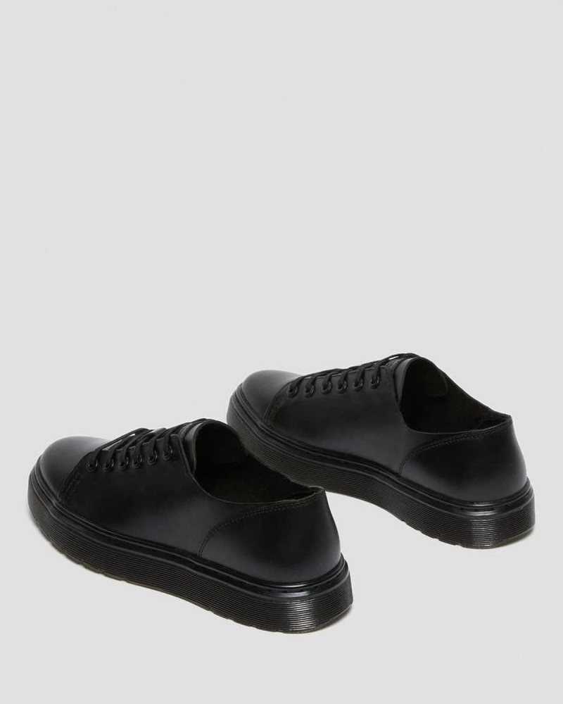 Black Dr. Martens Dante Brando Leather Casual Shoes | GFOKV9162