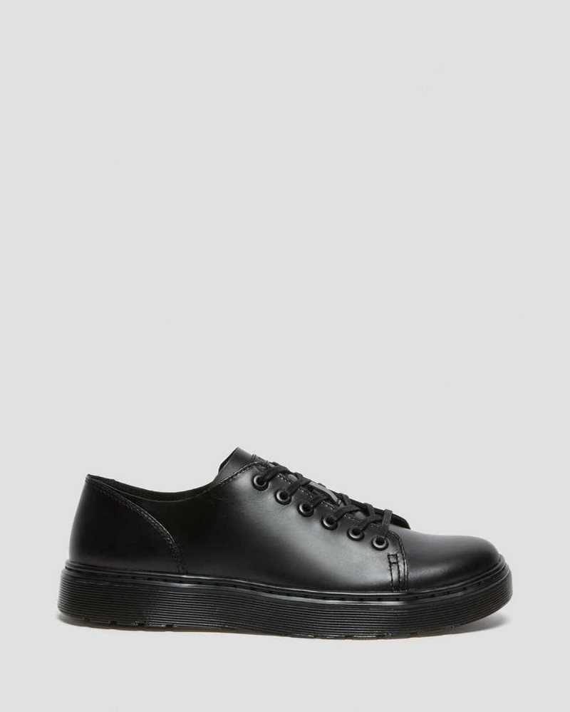 Black Dr. Martens Dante Brando Leather Casual Shoes | GFOKV9162