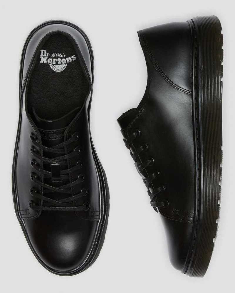 Black Dr. Martens Dante Brando Leather Casual Shoes | GFOKV9162