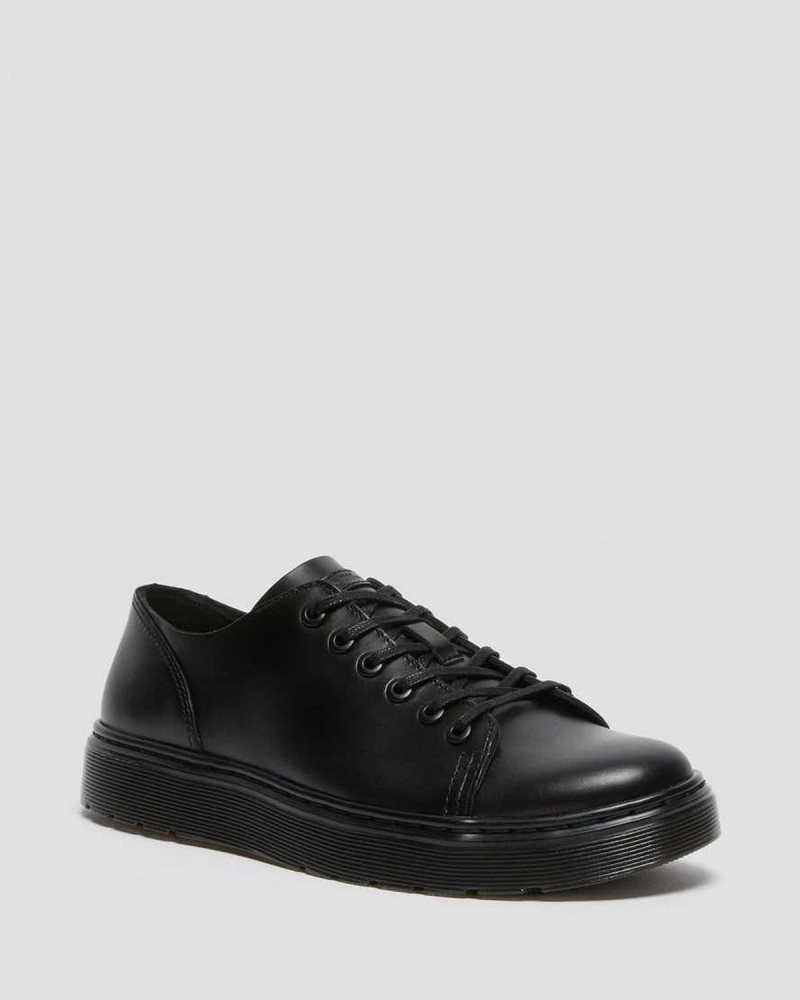 Black Dr. Martens Dante Brando Leather Casual Shoes | GFOKV9162