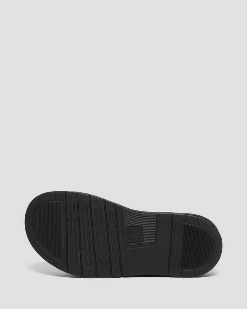 Black Dr. Martens Daxton Leather Slide Sandals | XZRCG1674