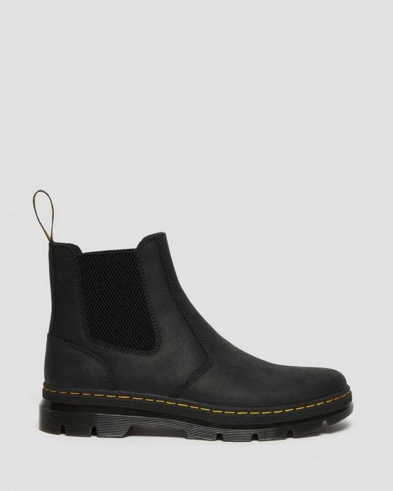 Black Dr. Martens Embury Leather Casual Chelsea Boots | FNWQA7259