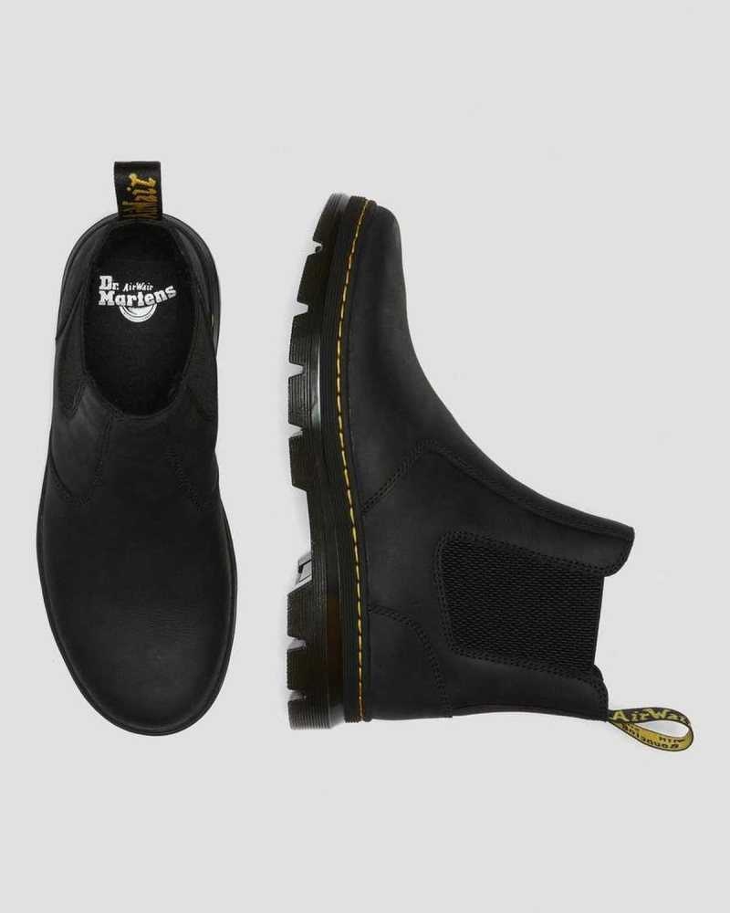 Black Dr. Martens Embury Leather Casual Chelsea Boots | FNWQA7259