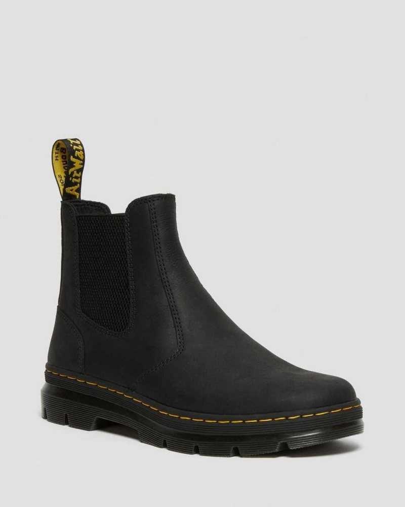 Black Dr. Martens Embury Leather Casual Chelsea Boots | FNWQA7259