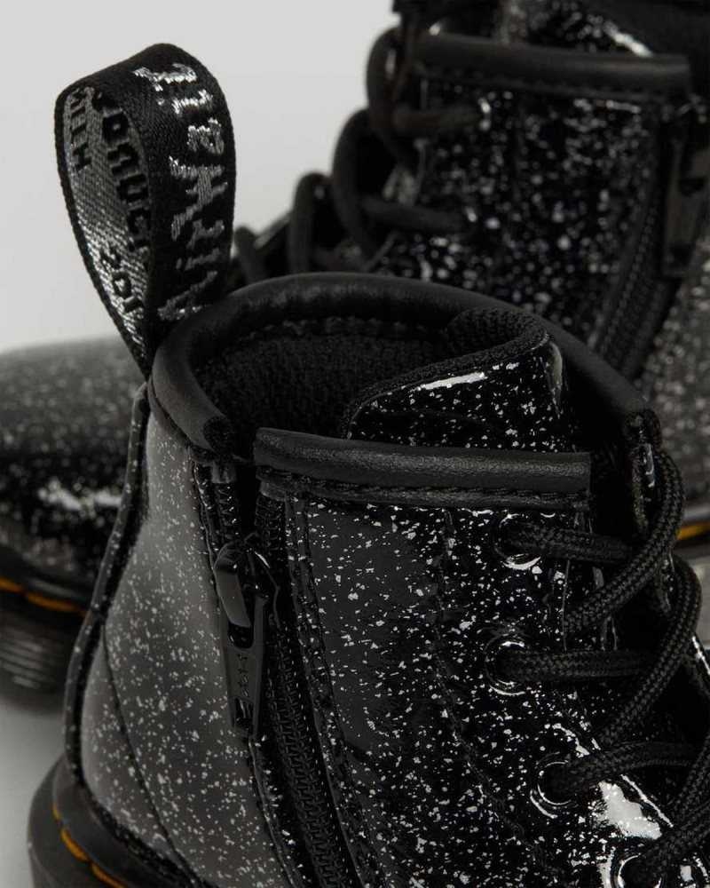 Black Dr. Martens Infant 1460 Glitter Ankle Boots | EOUKL2190