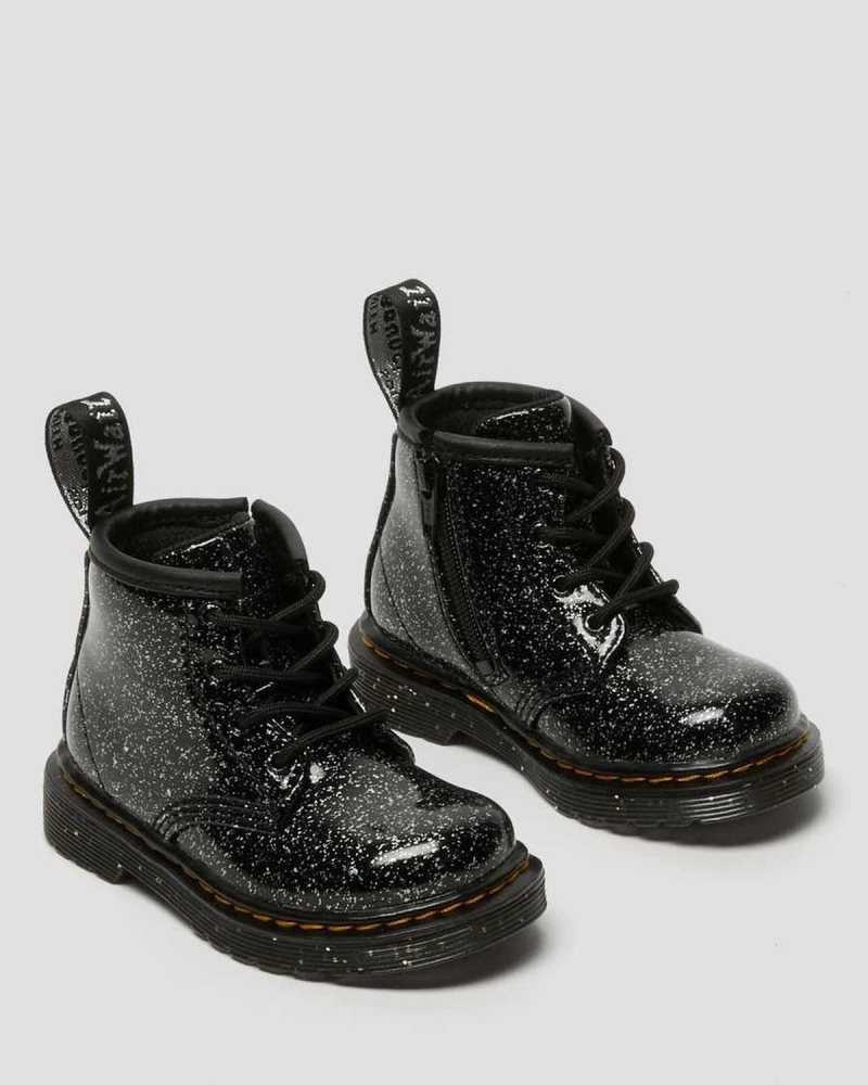 Black Dr. Martens Infant 1460 Glitter Ankle Boots | EOUKL2190