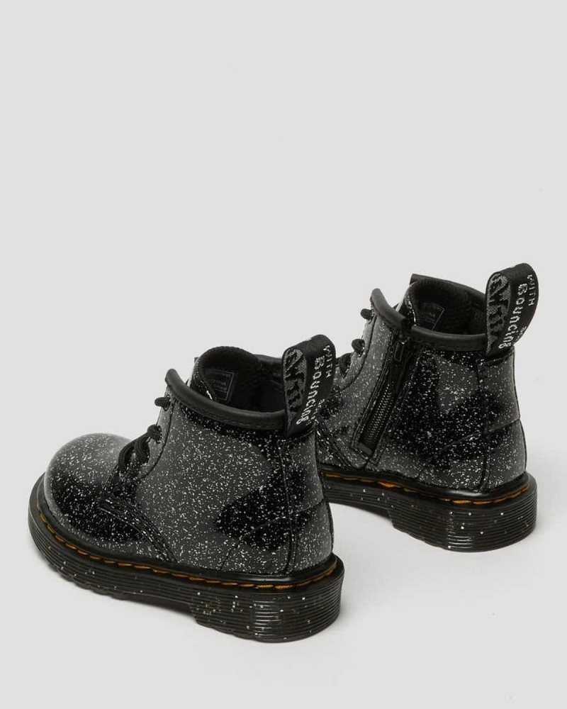 Black Dr. Martens Infant 1460 Glitter Ankle Boots | EOUKL2190