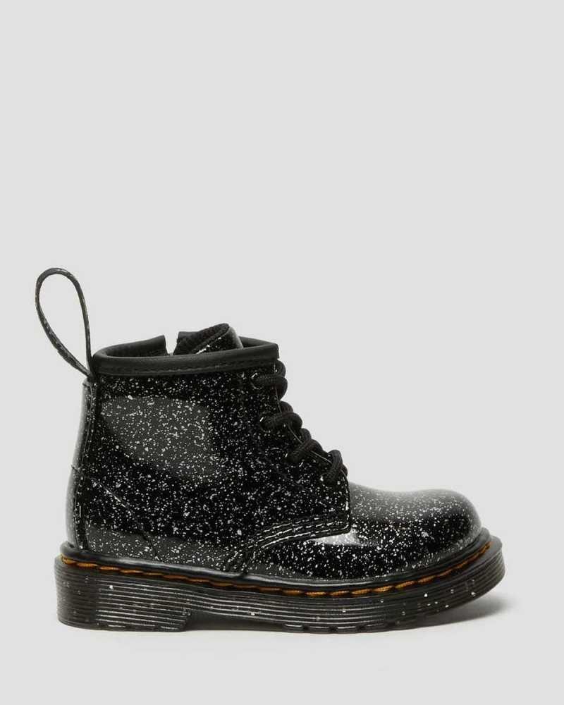 Black Dr. Martens Infant 1460 Glitter Ankle Boots | EOUKL2190