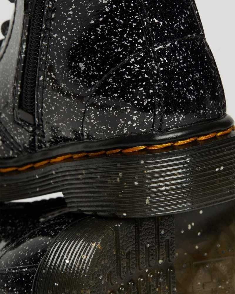 Black Dr. Martens Infant 1460 Glitter Ankle Boots | EOUKL2190