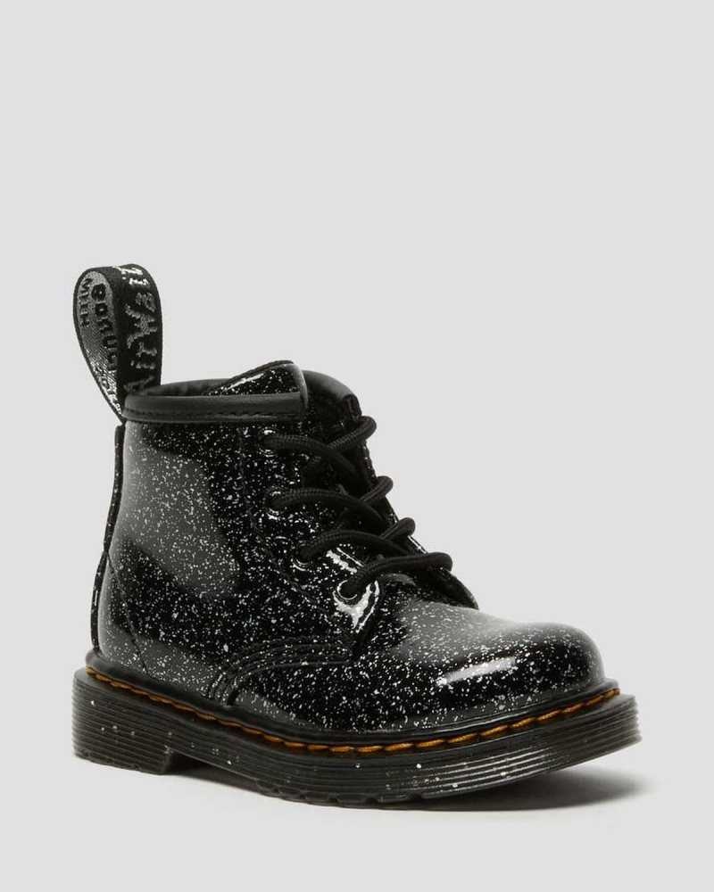 Black Dr. Martens Infant 1460 Glitter Ankle Boots | EOUKL2190