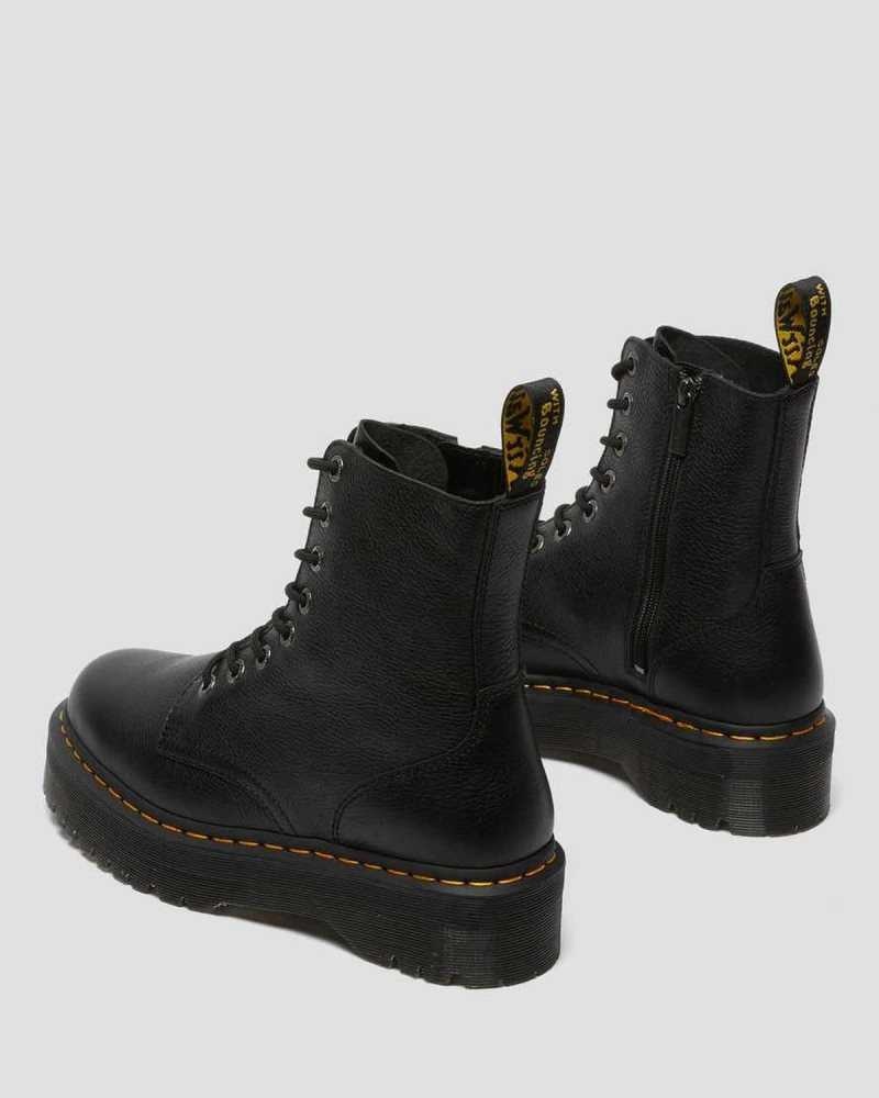 Black Dr. Martens Jadon III Pisa Leather Platform Boots | DVBKO9758