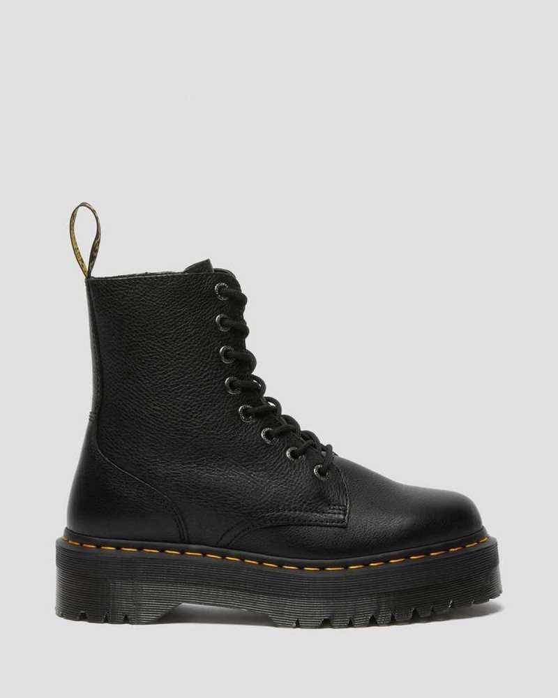 Black Dr. Martens Jadon III Pisa Leather Platform Boots | DVBKO9758