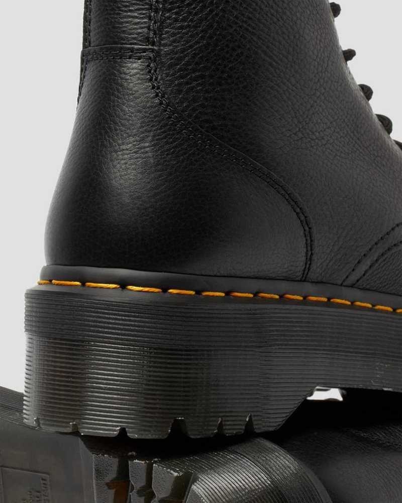 Black Dr. Martens Jadon III Pisa Leather Platform Boots | DVBKO9758