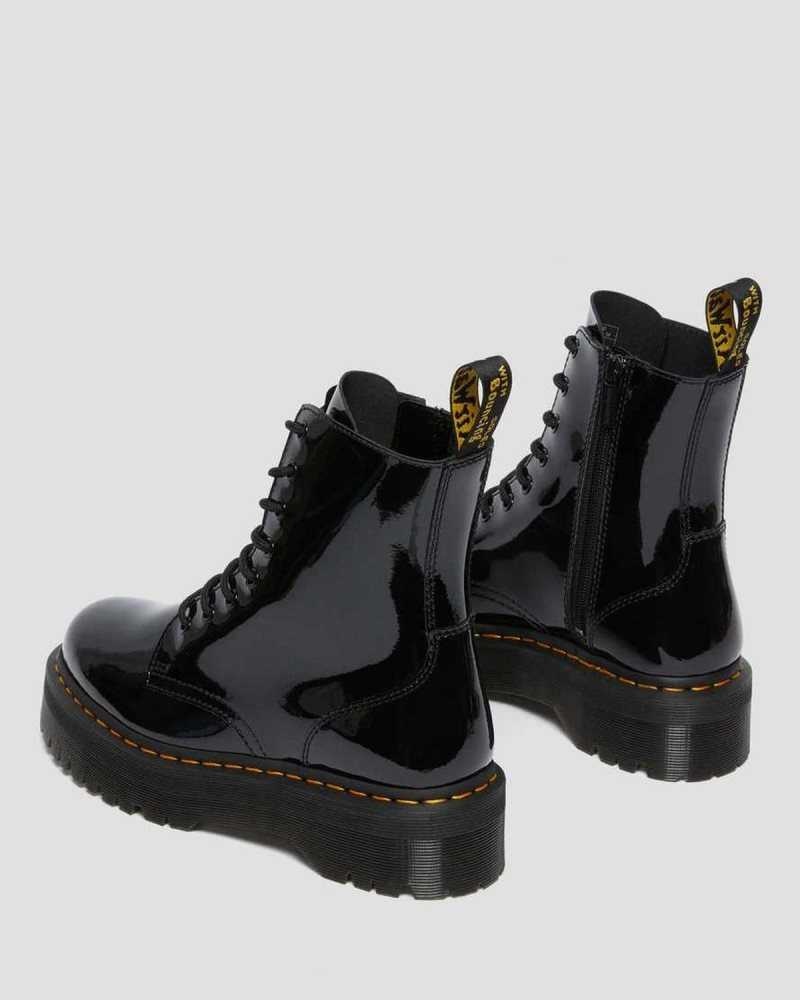 Black Dr. Martens Jadon Patent Leather Platform Boots | JEMRH4603