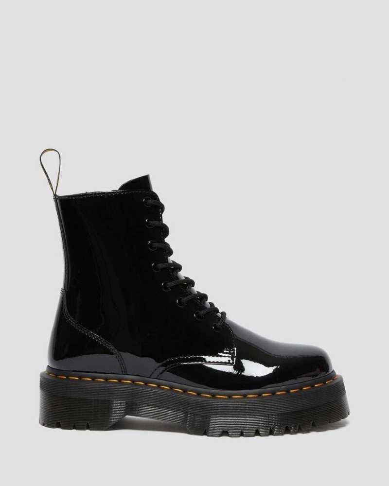 Black Dr. Martens Jadon Patent Leather Platform Boots | JEMRH4603