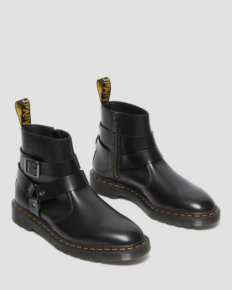 Black Dr. Martens Jaimes Leather Harness Chelsea Boots | XYTGZ4281