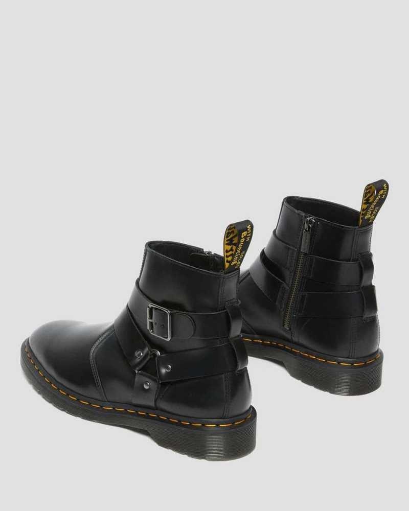 Black Dr. Martens Jaimes Leather Harness Chelsea Boots | XYTGZ4281