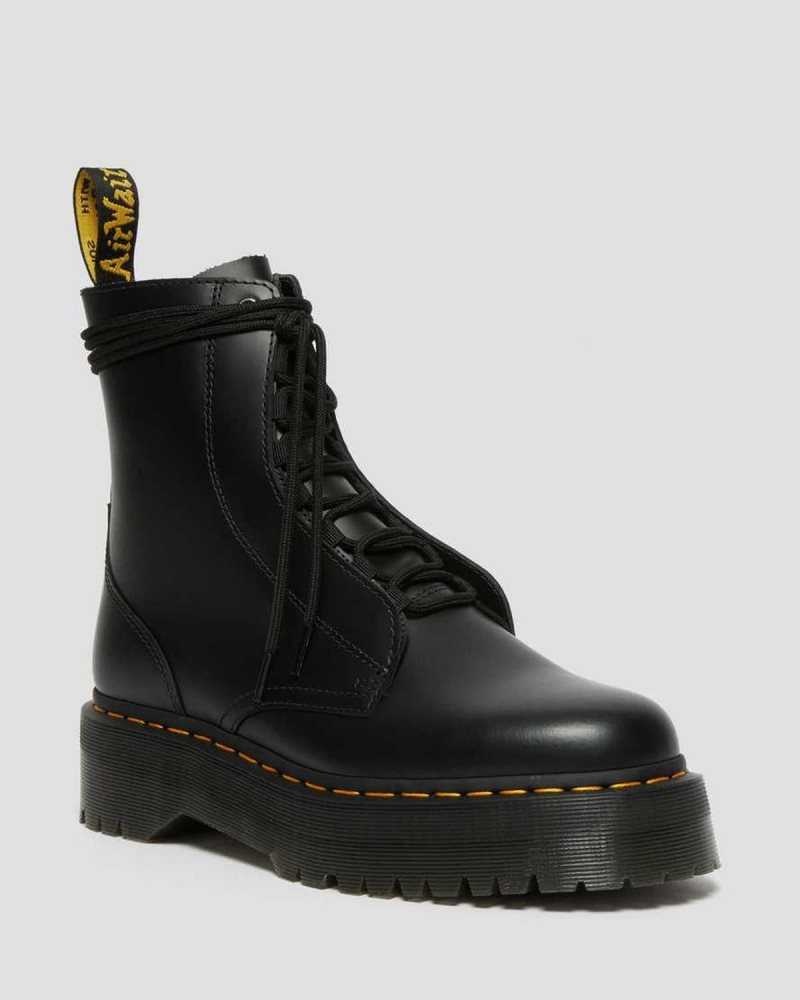 Black Dr. Martens Jarrick Smooth Leather Platform Boots | XMWNU8156