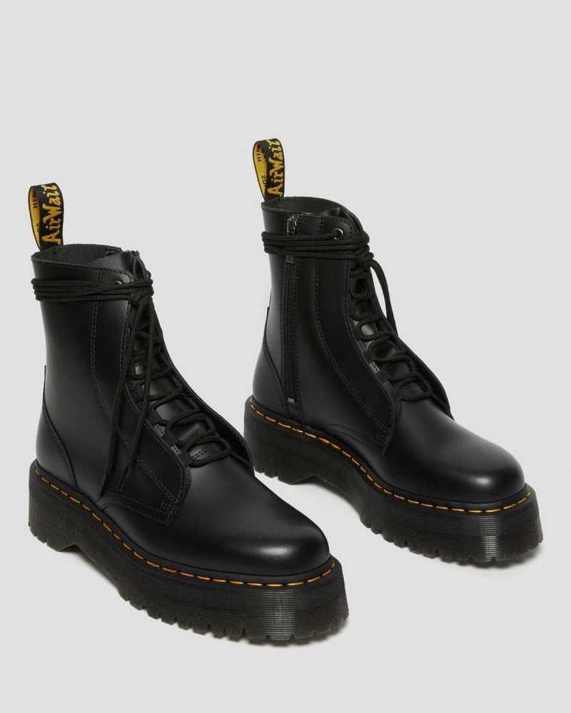 Black Dr. Martens Jarrick Smooth Leather Platform Boots | KAIWN0398