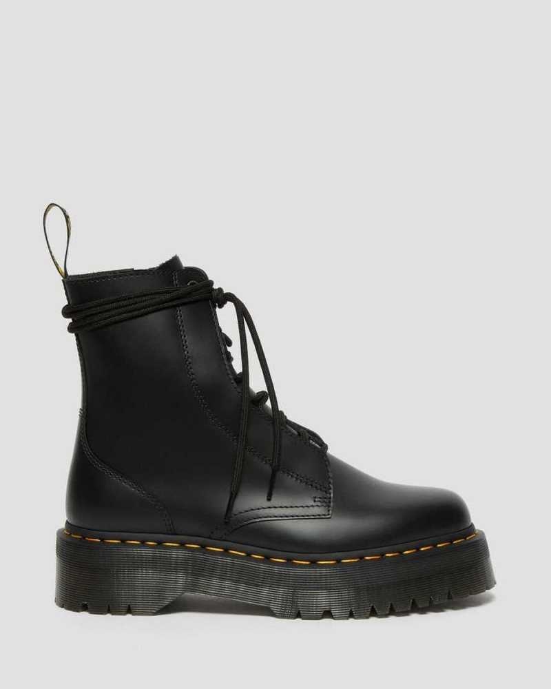 Black Dr. Martens Jarrick Smooth Leather Platform Boots | KAIWN0398