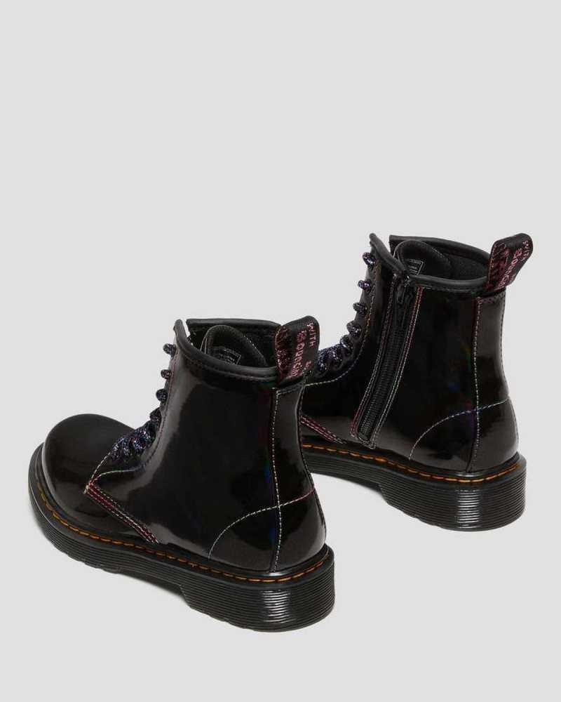 Black Dr. Martens Junior 1460 Sparkle Rays Lace Up Boots | LNMEH8547