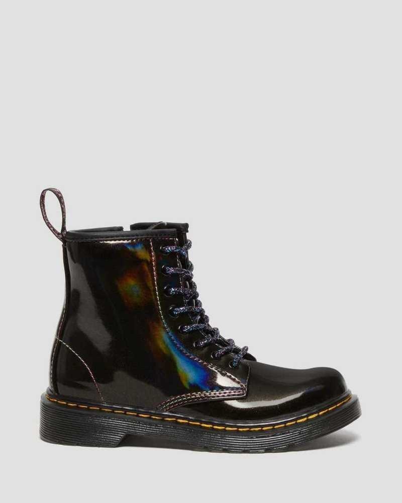 Black Dr. Martens Junior 1460 Sparkle Rays Lace Up Boots | LNMEH8547