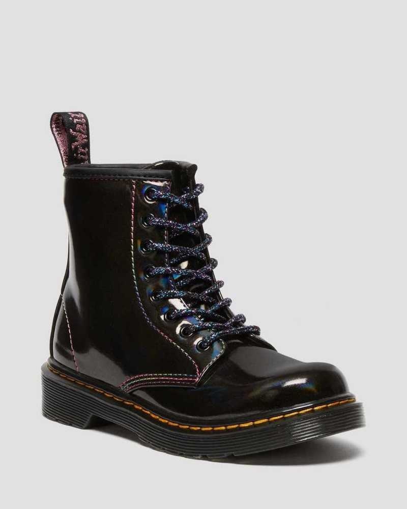 Black Dr. Martens Junior 1460 Sparkle Rays Lace Up Boots | LNMEH8547