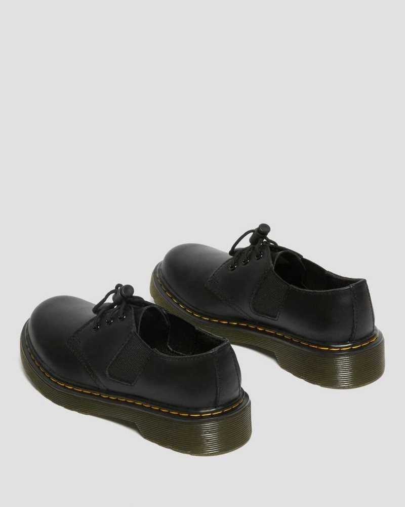 Black Dr. Martens Junior 1461 Romario Leather Oxford Shoes | URXYQ2679