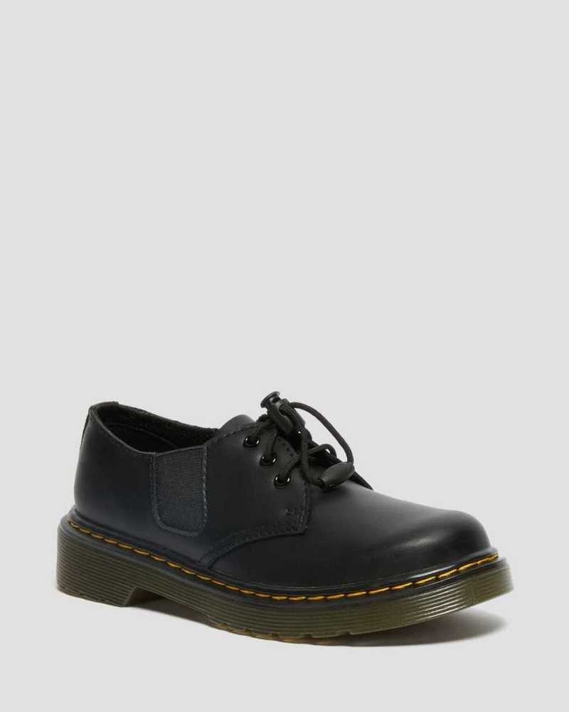 Black Dr. Martens Junior 1461 Romario Leather Oxford Shoes | URXYQ2679