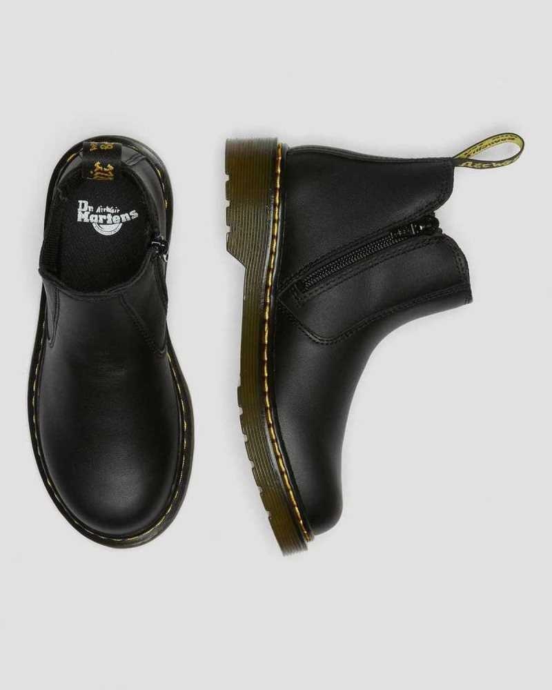 Black Dr. Martens Junior 2976 Softy T Leather Chelsea Boots | NXZFJ6012